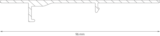 Technical drawing of the 96-E louver