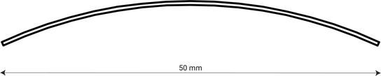 Drawing of the profile of the 50-A stating the width