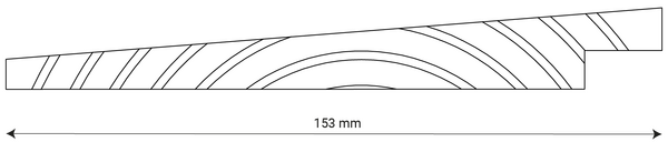 Drawing of the profile of the 153-W louver