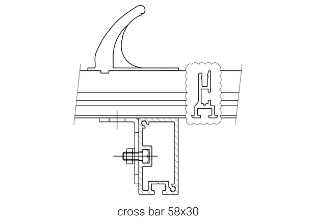 Example with cross bar with 2 tracks