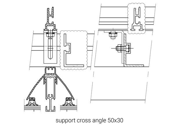 Support cross angle 50x30