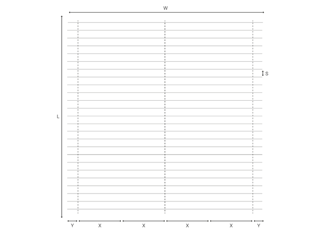 Drawing representing rack arm distance of the L-system