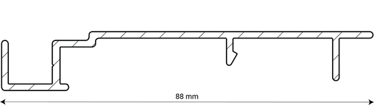 Drawing of the 88E louver profile with width