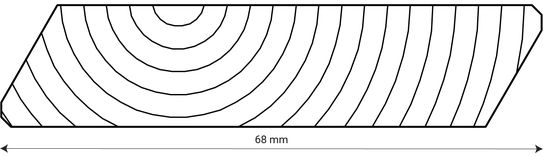 louver profile 68W wooden louver with width indication