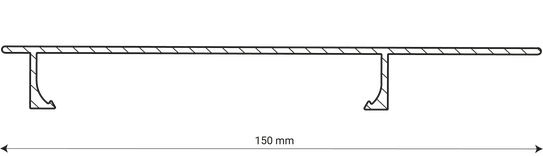 Drawing of the profile of the 112E louver with width indication