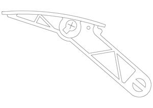 Technical drawing of the slat clip of the 48-E louver