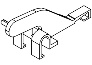 Technical drawing of the slat clip of the 50-W louver