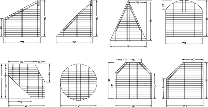 Overview shapes like triangle, trapezium and circle